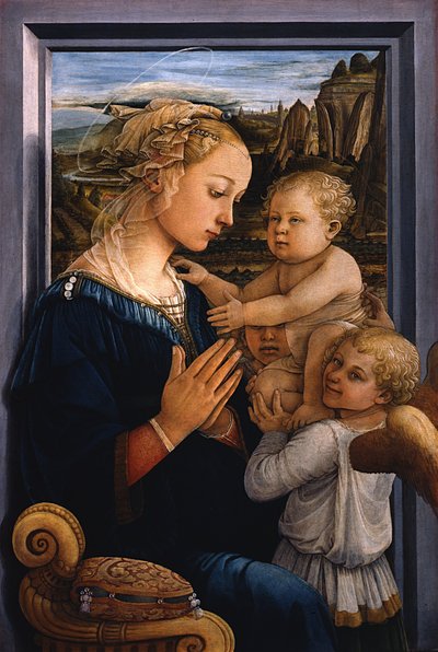 マドンナと二人の天使の子 作： Fra Filippo Lippi